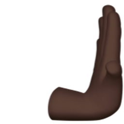 오른쪽으로 밀치는 손: 검은색 피부