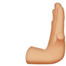 오른쪽으로 밀치는 손: 연한 갈색 피부