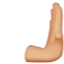 오른쪽으로 밀치는 손: 연한 갈색 피부