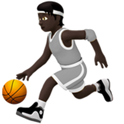 person bouncing ball: dark skin tone