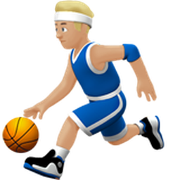 man bouncing ball: medium-light skin tone