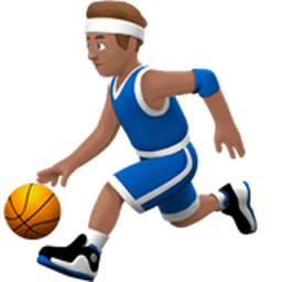 man bouncing ball: medium skin tone