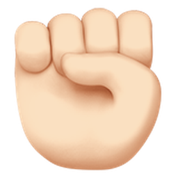 raised fist: light skin tone