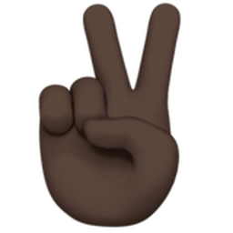 victory hand: dark skin tone